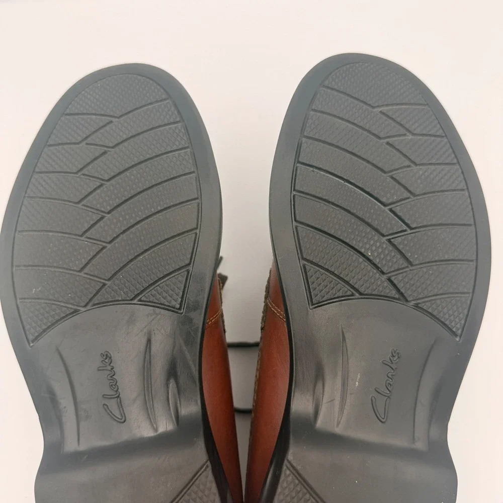 Clarks Colson Over Oxford Bicycle Toe Leather Brown Size 8 M